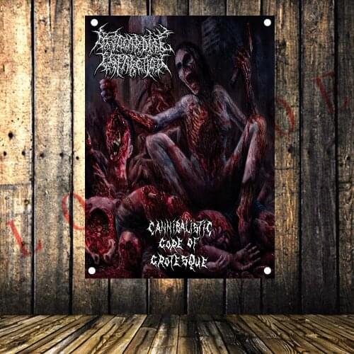 Scary Bloody Hard Rock Heavy Metal Music Banners Flags Tapestry Band Posters HD Canvas Printing Art Tapestry Mural Wall Decor a3