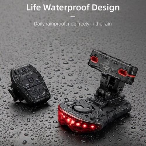 Bicycle Rear Light+Anti-theft Alarm USB Rechargeable Wireless Remote Control LED Tail Lamp Bike Lantern Horn Siren Warning Taill