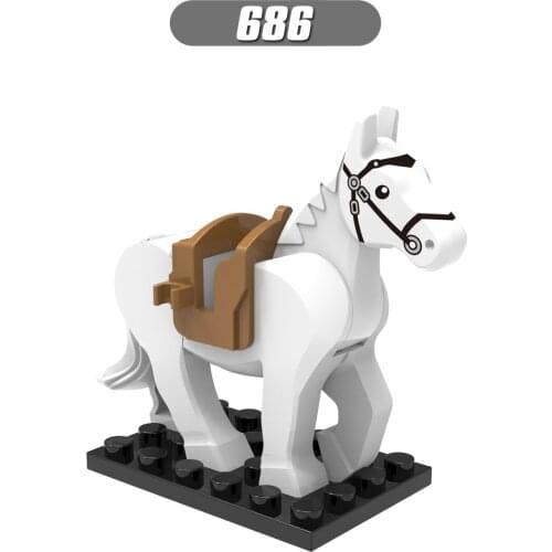 Military Toys Ww2 Toy For Kids Animals Building Blocks XH686 White Horse Dolls Models MOC Parts Bricks Educational Presents Kit