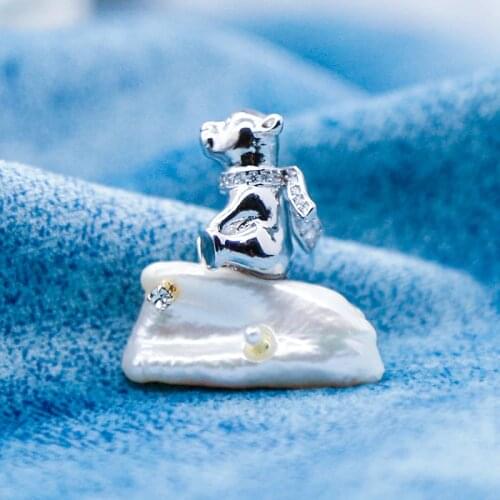 Vanssey Luxury Fashion Jewelry Polar Bear Glacier Natural Baroque Pearl Brooch Pin Wedding Party Accessories for Women 2020 New