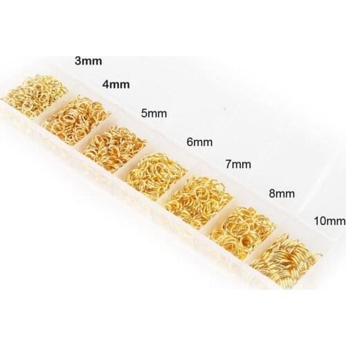 Gold Silver Bronze Black Rhodium Plated Open Jump Rings Jewelry Findings Box Set for DIY Chains Necklace Connector Link Loop