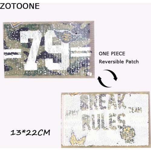ZOTOONE Military Patch Reversible Change Color Sequins Sew on Patches for Clothes DIY Patch Applique Bag Clothing Jeans Craft B