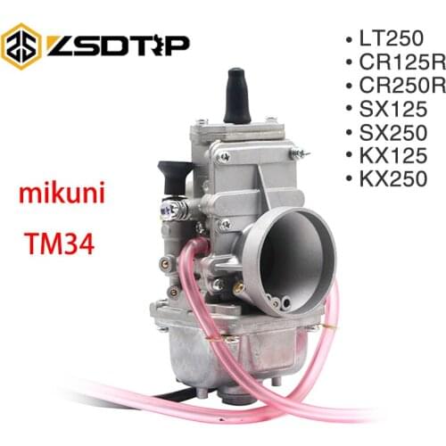 ZSDTRP Mikuni TM34 Flachschieber Vergaser 34mm Carburetor 2T 4T For HONDA LT250 KTM SX125 Kawasaki KX250