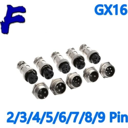 1set GX16 2/3/4/5/6/7/8/9 Pin Male & Female 16mm L70-78 Circular Aviation Socket Plug Wire Panel Connector