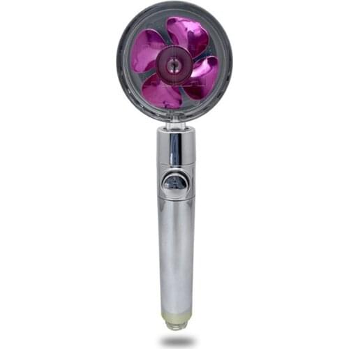 1PC Bath Shower Head High Turbo Pressure Handset Vortex Propeller Plating T Water Saving Showerhead Luxury Bathroom Accessories