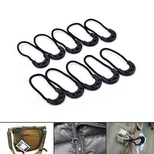 10pcs/bag Top Quality useful EDC Black Small Zipper Pulls Cord Rope For Outdoor Travel Clothing Backpack Accessories