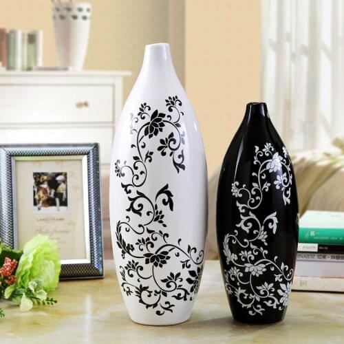 2pcs/lot ceramic vase black and white creative home decoration fashion countertop decorative vase