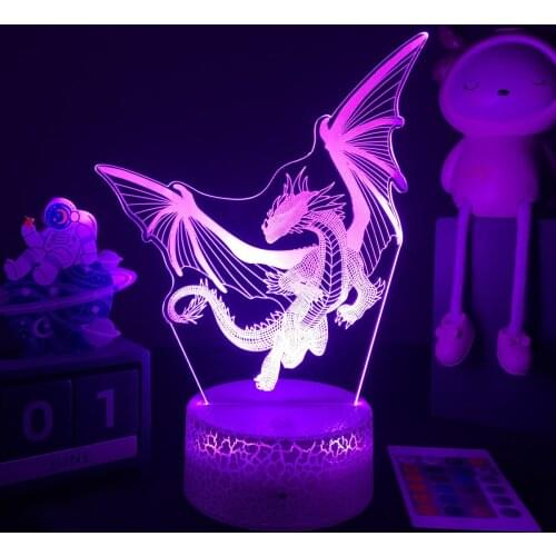 3D LED Lamp Dragon Night Light Touch Switch Bedroom Decor Bedside Lamp For Kids Child Birthday Xmas Dragon Figure Gifts