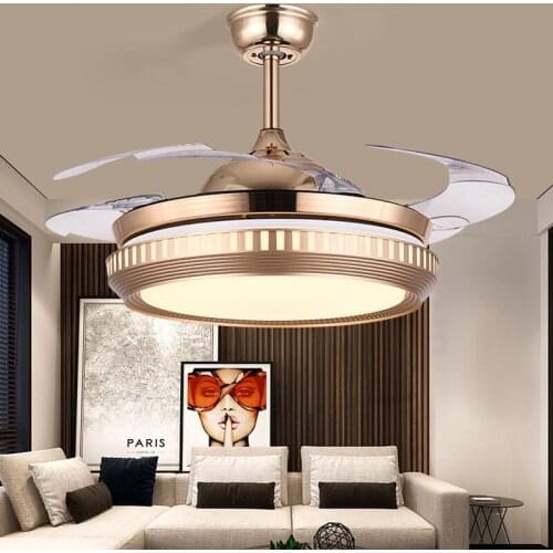 42 Inch LED Invisible Ceiling Fan Light Simple Lamp Fan European Household Light