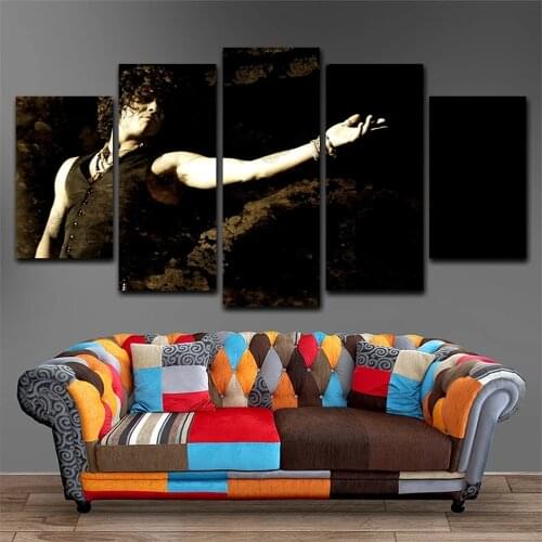 5 Pieces Wall Art Canvas Painting Character Black And White Poster Modern Home Decoration Living Room Modular Pictures Framework