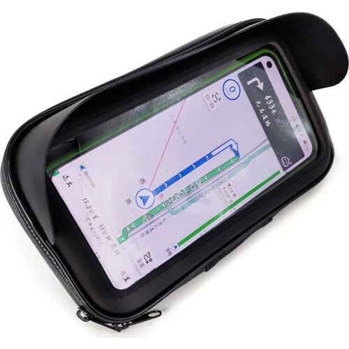 6.3 inch Motorcycle Phone Holder Stand Waterproof Bike Bicycle Mobile Handlebar Mount Bag Case
