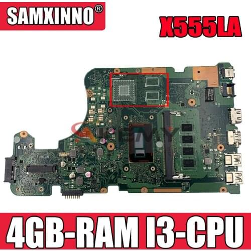 Akemy X555LD Laptop motherboard For Asus X555LA X555LD X555LF X555LJ X555L X555 Test original mainboard 4GB-RAM I3-CPU