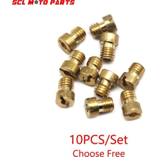 ALconstar-Racing Motorcycle Main Jet For Keihin FCR OKO KOSO PE PWK Carburetor Hexagon Motorcycle Main injector nozzle 10pcs/set