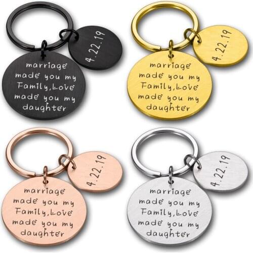 For family keychain For daughter-in-law customized products Cute accessories Unique accessory birthday present durable keychain