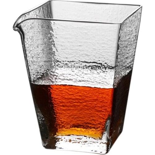 Thickened Hammer Tea Haiyun Cup Kungfu Tea Set Heat-resistant Glass Square Fair Cup Variety of Japanese Transparent Tea Dividers