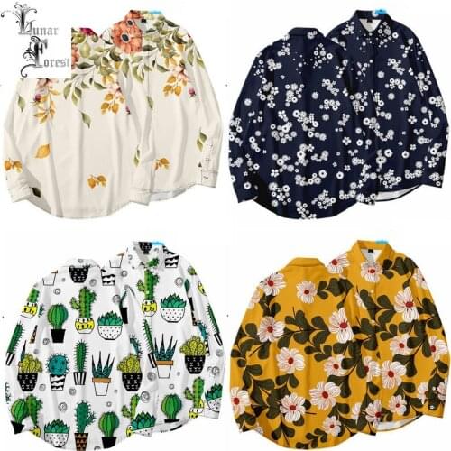 Flowers Plants 3D Printing Unisex Shirt Women/Men Casual Long Sleeve Cool Loose Button Streetwear Overclothes Oversize 6XL