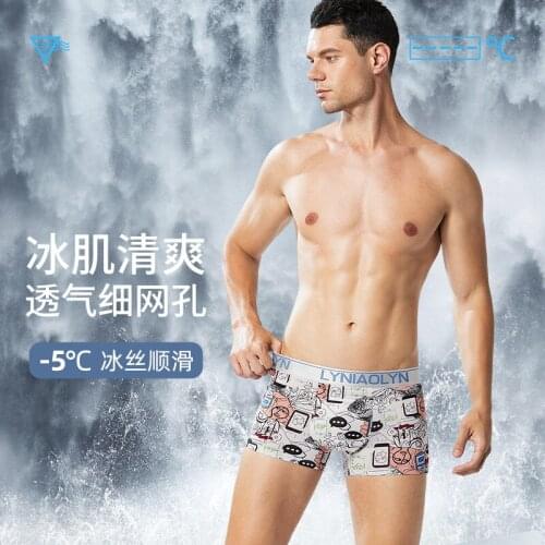 2021 Hot Sell Aibc Mesh Summer Boxers Shorts Mens Underwear Pants Breathable Fashion Print Boxers Shorts Youth Clothing L-4XL