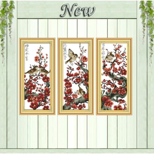 Love flower bird scenery decor painting counted print on canvas DMC 11CT 14CT Chinese Cross Stitch kits embroider needlework Set