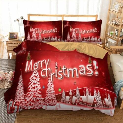 3D Merry Christmas Printing Bedding Set New Year Duvet Quilt Cover Set Double Twin Full Queen King Bed Linen For Children Adult