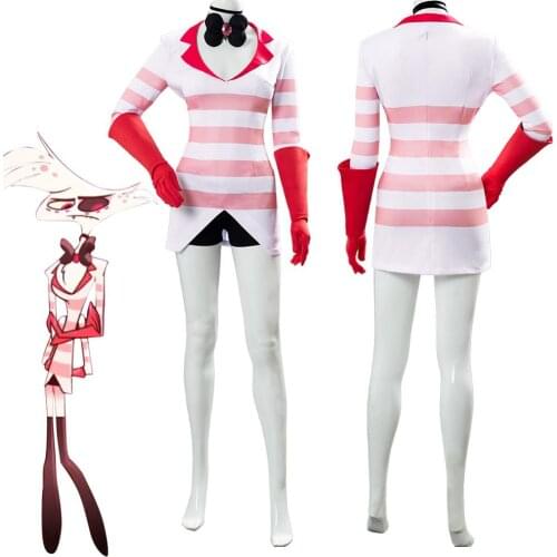 Hazbin Cosplay Hotel Dust Angel Cosplay Costume Uniform Women Girls Halloween Party Dress Carnival Halloween Costume
