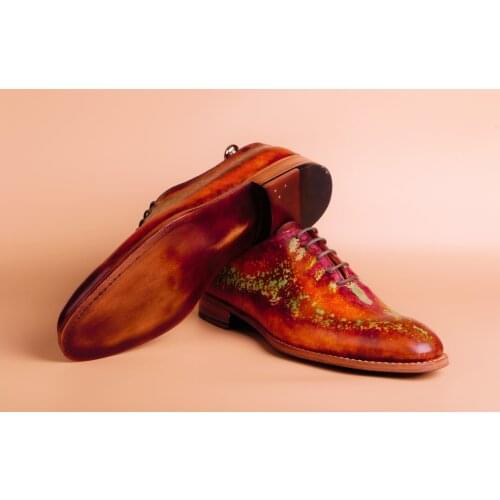 Hand painted La Pelle Patina Men Dress Shoes
