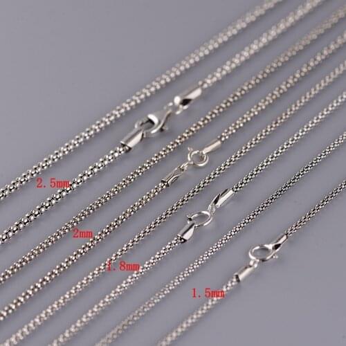 BOCAI New Pure 925 Silver Vintage Italian Chain Simple and Fresh Sweater Chain Fashionable Temperament Rice Grain Woman Necklace