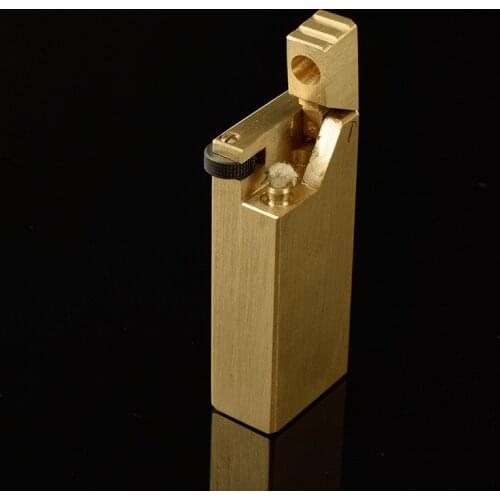 New Handmade Pure Brass Lighter Vintage Windproof Kerosene Flint Gasoline Grinding wheel Lighter Fire Starter Gadgets For Men
