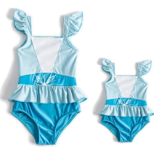 NEW Girls Swimwear 2~13Years Children Swimsuit One Piece Girls Swimsuit Kid girls Bathing suit Beach wear elsa anna