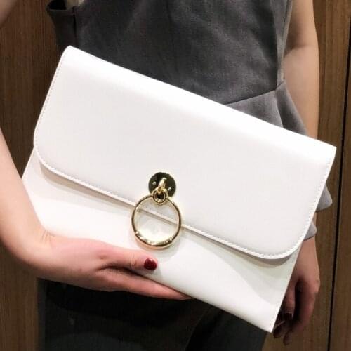 New Excellent Quality Women Clutch Bag Fashion Elegant Laides Clutch Handbag Chains Shoulder Bag Large Envelop Daily White Purse