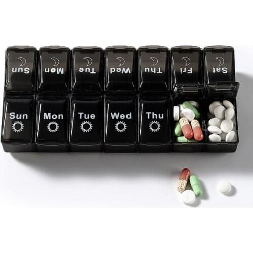 14 Grids 7 Days Weekly Pill Case Medicine Tablet Dispenser Organizer Pill Box Splitters Pill Storage Organizer Container