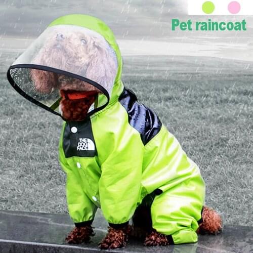 Dog Raincoat Pet Waterproof Detachable Rain Jacket Dogs Water Resistant Clothes for Dogs fashion Patterns Pet Coat for Rainy Day