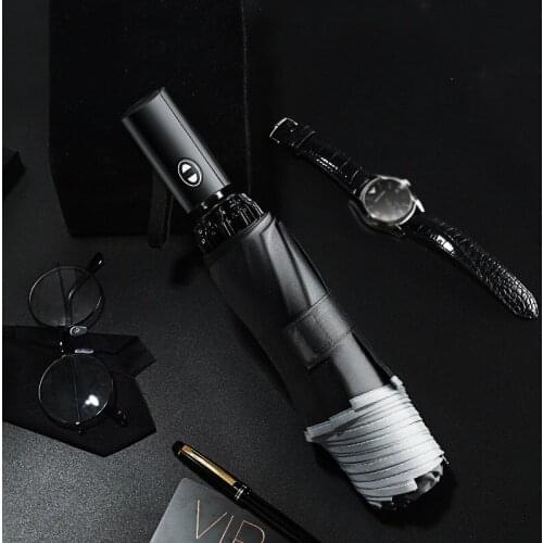 Fully Automatic Umbrella Men Business Folding Reverse Strong Travel Uv Protection Rain Umbrella Business Outdoor Rain Gear A6A
