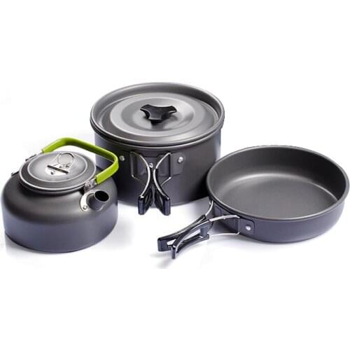 Camping Utensils Dishes Cookware Set Picnic Hiking Heat Exchanger Titanium Alloy Pot Outdoor Tourism Tableware