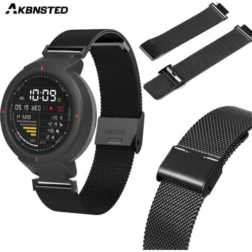AKBNSTED Milanese Watch Strap For Huami Amazfit Verge Bracelet Metal Stainless Steel Wristband Accessories For Amazfit Verge