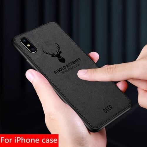 Luxury Deer Cloth Phone Cases for IPhone 6 6s 7 8 Plus X XR XS Max Ultra Thin Soft Silicone Cover