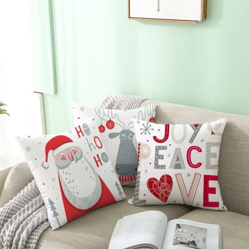 Christmas Pillow Covers Cute Cartoon Santa Claus Decorative Throw Cushion Covers for Sofa Couch Bed CuteFashion