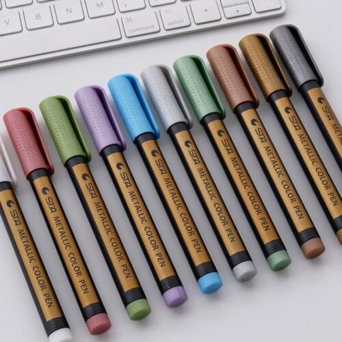 10Pcs/Box Paint Pen Color Scrapbook Craft Pen Home Marker Pen ABS Schooling Stationery