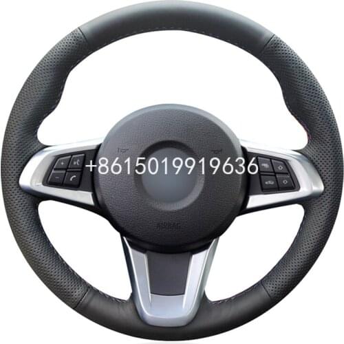 Hand-stitched Black Leather Car Steering Wheel Cover for BMW Z4 2009 2010 2011 2012 2013 2014