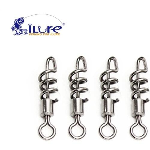 ILure 100pcs/lot Fishing Swivel Rolling Swivel with Screwed Snap Ocean Boat Fishing Lures Accessories