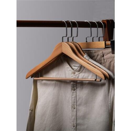 Sainwin 10pcs/lot 44cm Adult Solid Wood hangers household hangers wardrobe wood hangers wooden racks