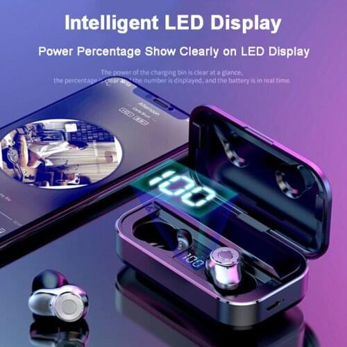 TWS Bluetooth Earphone Stereo Sound Wireless Earbuds Bluetooth 5.0 HD Call Wireless Bluetooth Headset With 3500mAh Power Bank