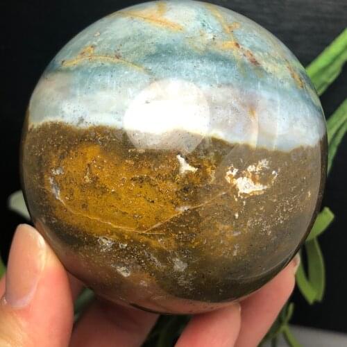 Unique naturall Sea jade crystal sphere Rock stones and Mineral Reiki Healing