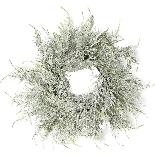 Vine Circle Wreaths Artificial Plants Hinoki Cypress Leaf Garland 28cm Garden Decor Green Plastic DIY Home Fake Grass Ring