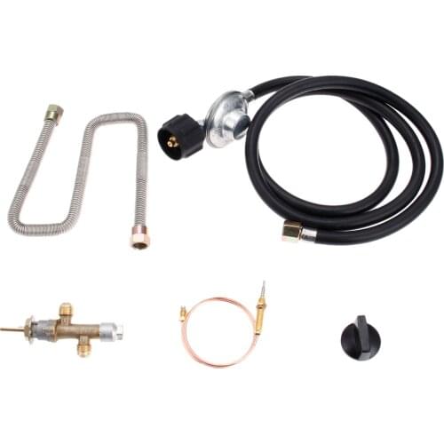 1kit Propane Fire Pit Gas Control Valve System Regulator Kit Hose 600mm Universal M8 Thermocouple 24inch Whister Free Flex Line