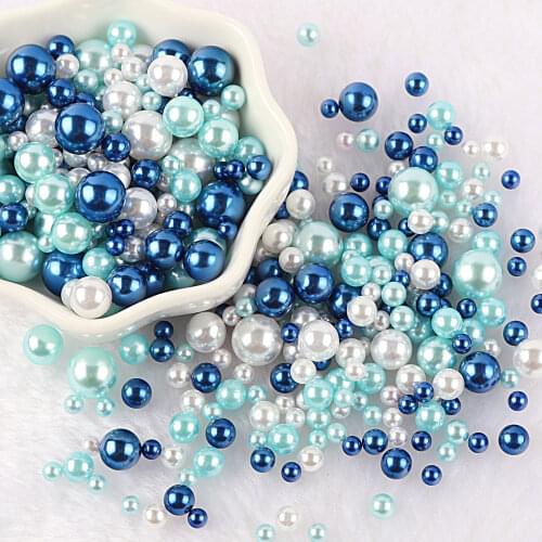 About 220pcs Multi Siz Without Hole ABS Imitation Pearl Bead Round Plastic Acrylic Spacer Bead for DIY Jewelry Making Findings