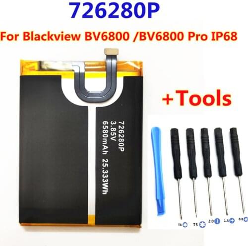 100% High Quality 6580mAh BV 6800 Battery For Blackview BV6800 Pro IP68 Waterproof MT6750T Mobile phone 726280P