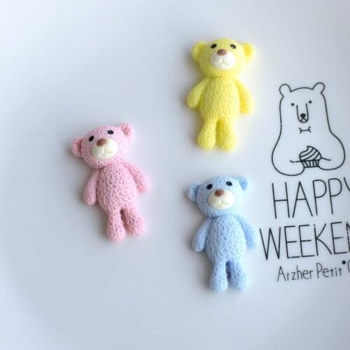 15Pcs/lot Cut Colorful Big Bear Flat back Resin Cabochons Embellishments for Hair Accessories DIY Phone Decoration Crafts