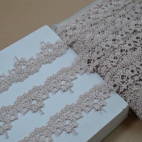 15Yards High Quality Beige Hollow Tassel Flower 4.5cm Wide Venise Wedding Lace Trim Embroidered For Lingerie DIY Crafts Material