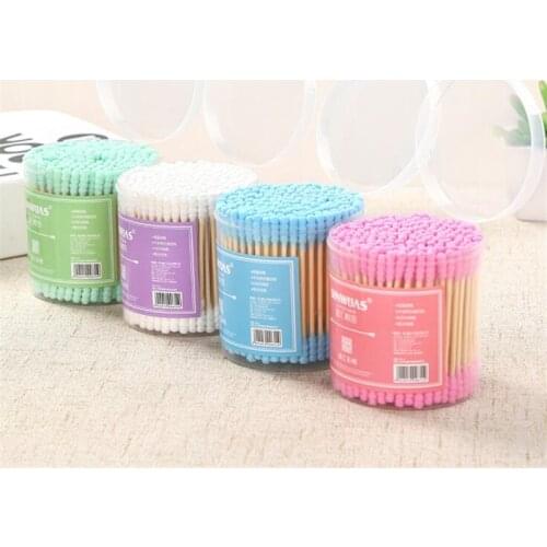 200Pcs/Pack Cotton Swab Wood Sticks Soft Cotton Buds Cleaning Ears Tampons Microbrush Cotonete Pampons Health Beauty Tools