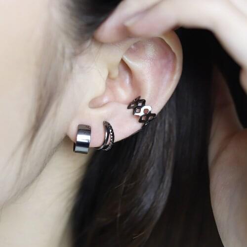 3pcs/set Fashion Ear Cuffs Ring Clip Earrings for Women Climbers No Piercing Fake Cartilage Punk Goth Earring Accessories Gift